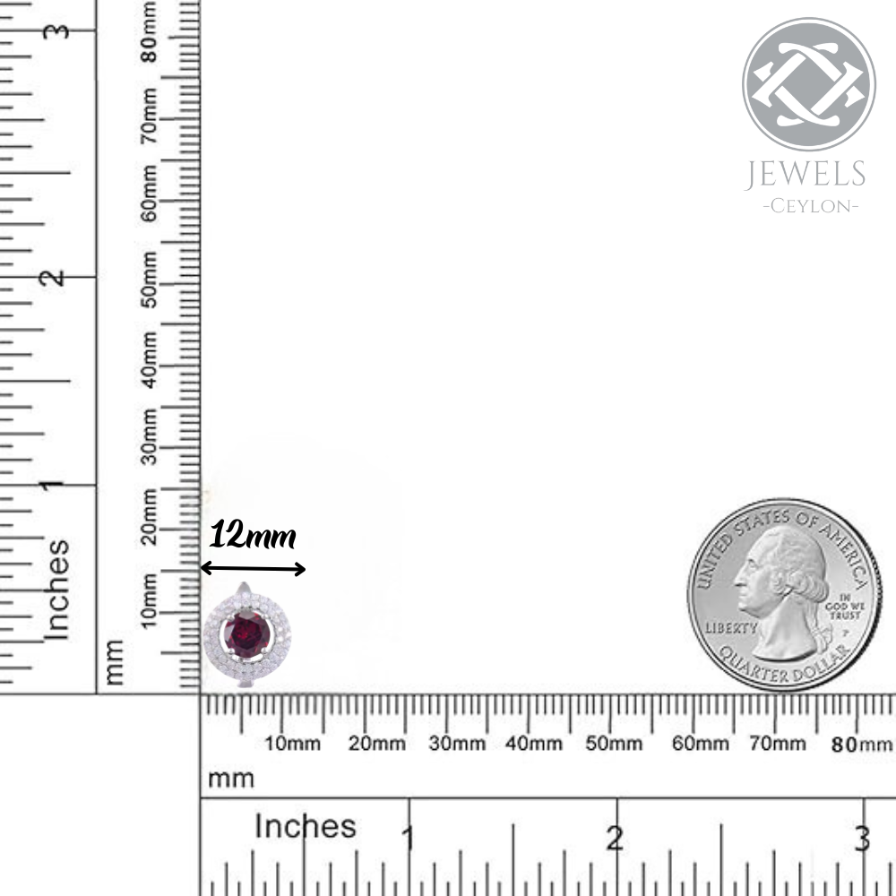 Believe - Natural Garnet Earrings 925 Sterling Silver Plated in Rhodium
