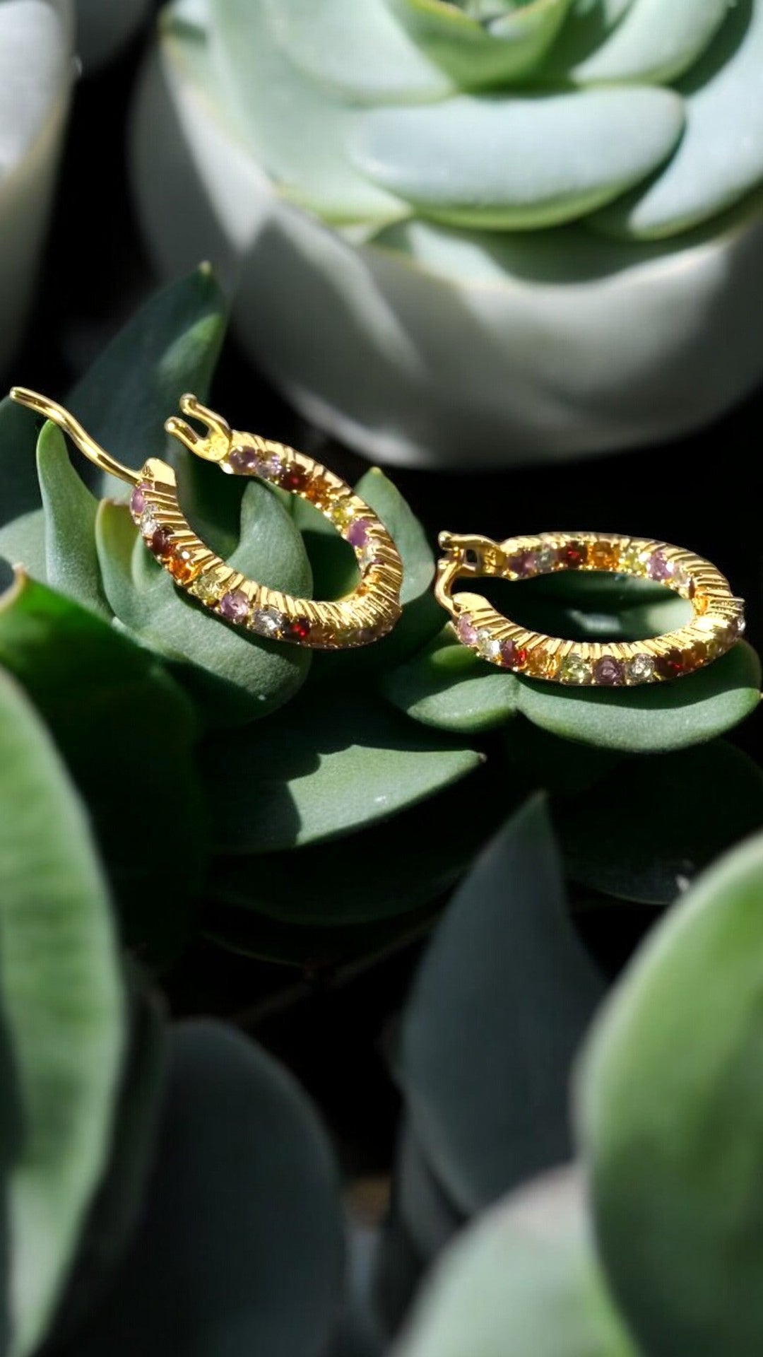 BRAVE - AMETHYST, SKY BLUE TOPAZ, GARNET, CITRINE, PERIDOT GEMSTONE HOOP EARRING IN 925 STERLING SILVER