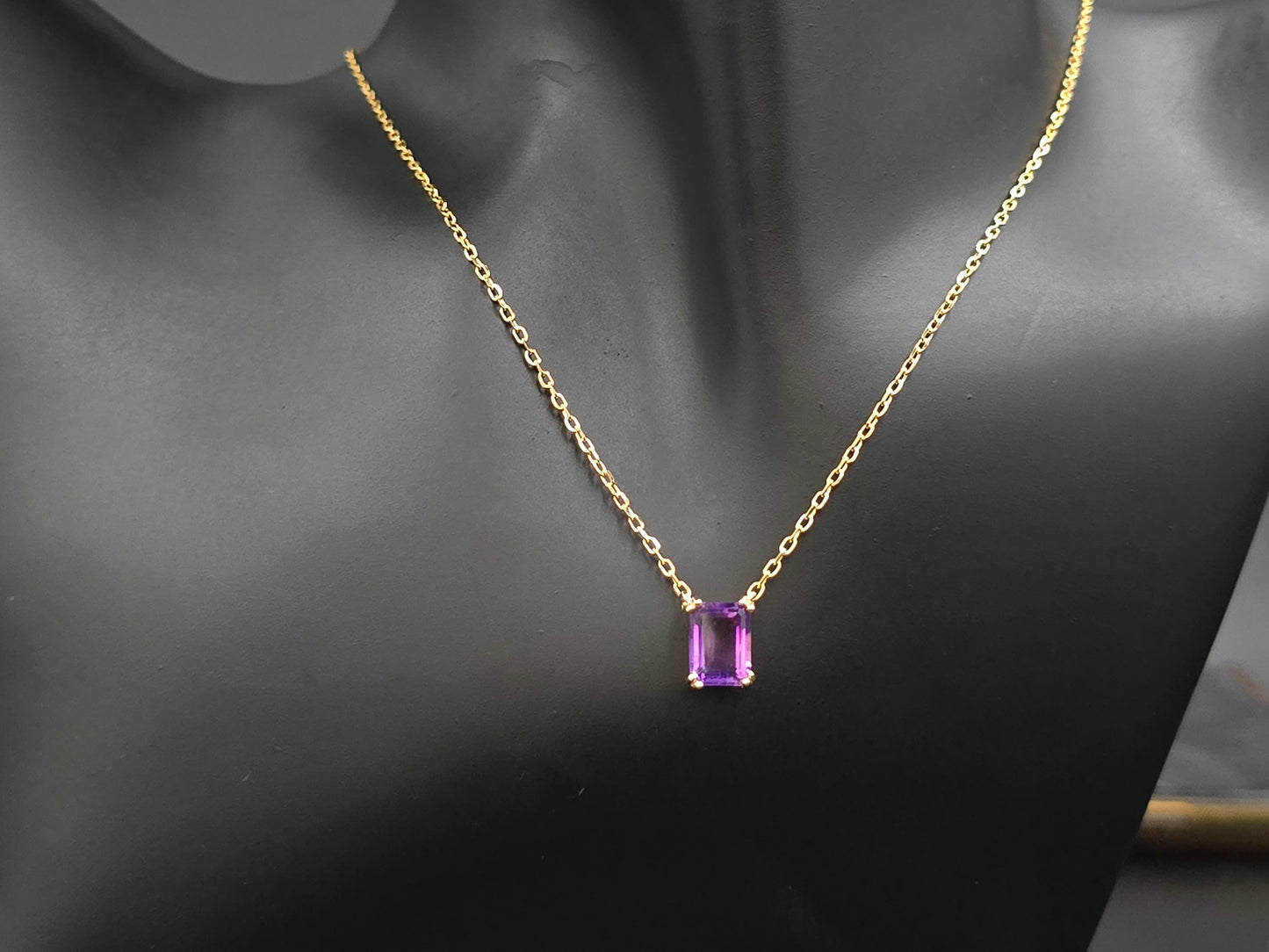 KORA - NATURAL LARGE AMETHYST GEMSTONE NECKLACE IN 925 STERLING SILVER