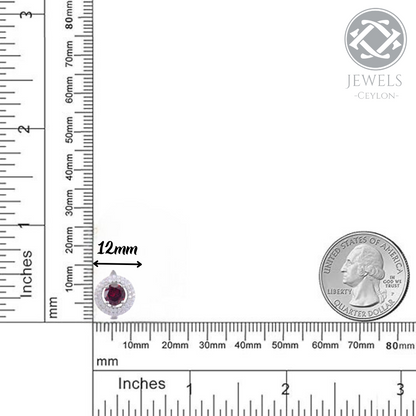 Believe - Natural Garnet Earrings  925 Sterling Silver Plated in Rhodium