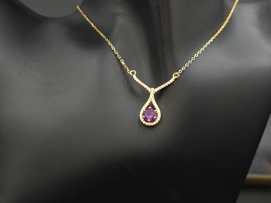 CHLOE - NATURAL LARGE AMETHYST GEMSTONE NECKLACE