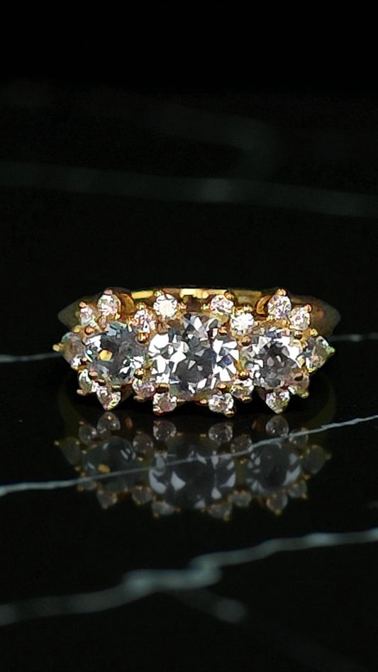 PALAIS – BLUE TOPAZ GEMSTONE RING PLATED IN YELLOW GOLD