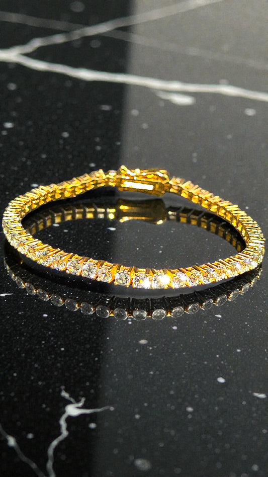 AURA - BLUE TOPAZ GEMSTONE BRACELET IN 925 STERLING Plated in Gold